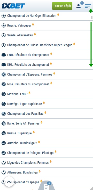 La liste des ligues disponibles est énorme